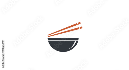 Chopsticks in a bowl icon.