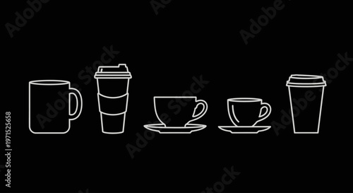 Coffee Cups and Mugs Lineup.