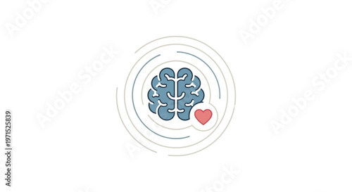 Brain with a heart symbol inside.