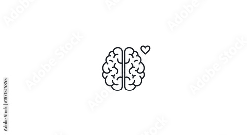 Brain with a heart symbol.