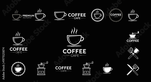 Coffee cup icons and symbols.