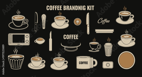 Coffee Cups And Accessories Collection.