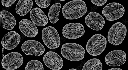 Close up of coffee beans texture.