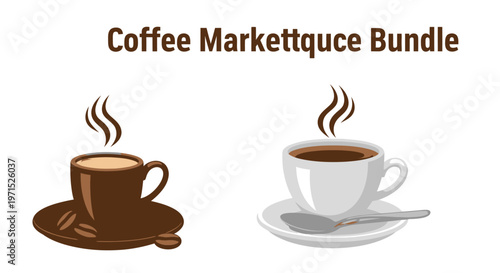 Brown and white coffee cups.