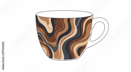 Colorful ceramic tea coffee mug.