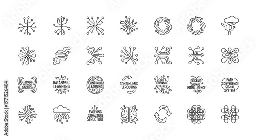 Abstract Circular Target and Radar HUD Interface Icon Set