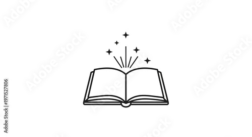 Open Book with Magic Sparks.