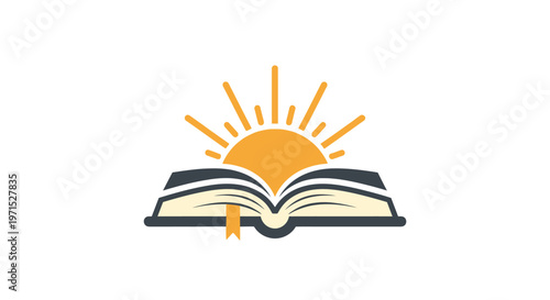 Open Book with Sun Rising.