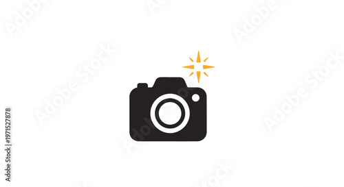 Camera with flash photography equipment.