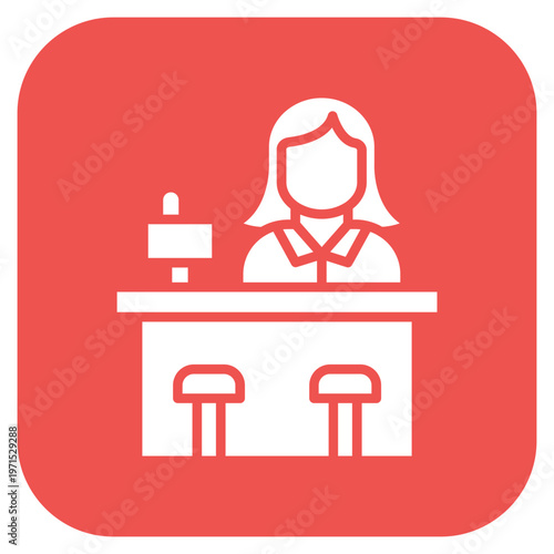 Bar Cashier Icon Style
