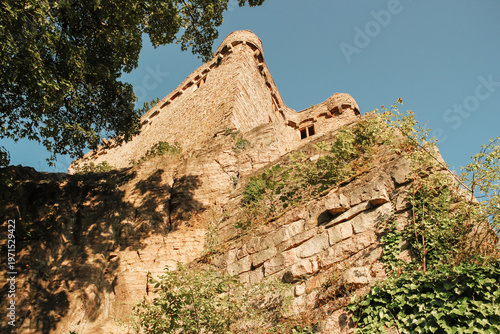 Low angle view of Hohenbaden Castle ruins in Baden-Baden Germany