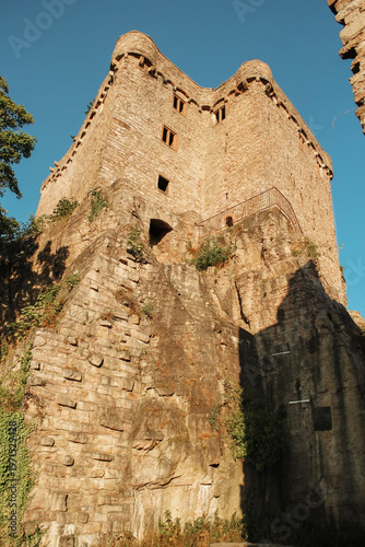 Low angle view of Hohenbaden Castle ruins in Baden-Baden Germany