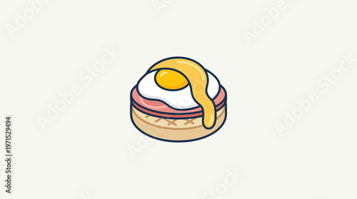 Breakfast Sandwich with Fried Egg and Ham