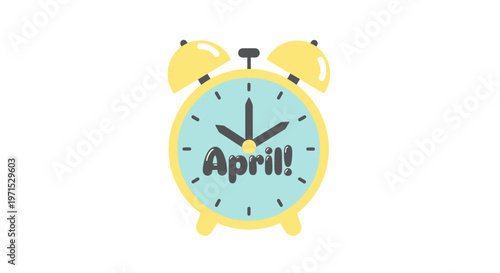 Vintage April Alarm Clock Face.