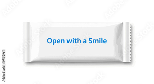 Wrapped candy bar with smiling tag.