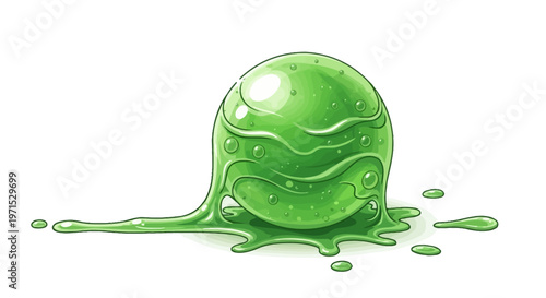 Green Liquid Splashing on Surface.