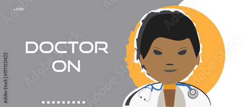 Doctor on emergency healthcare, response banner concept, vector illustration design template