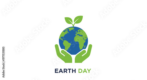 Earth Day Green Globe Hands.