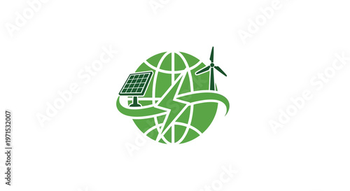 Eco Friendly Energy Globe Icon Design.