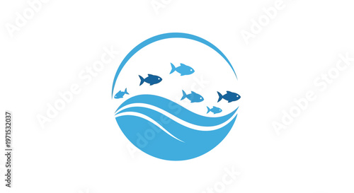 Fish Swimming In Circle Logo.
