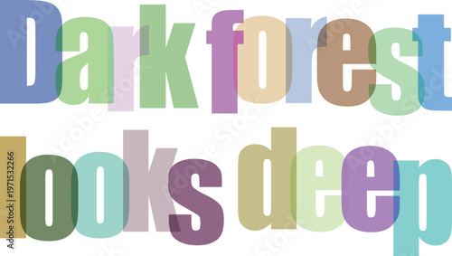 Colorful typography, forest themed text, multicolored letters, decorative font isolated PNG with Transparent Background