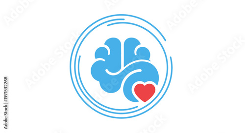 Brain with heart symbol inside.