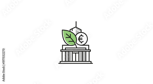 Brandenburg Gate with Euro Coin Leaf.