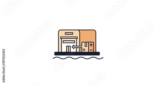 Container Ship Cargo Vessel Illustration.