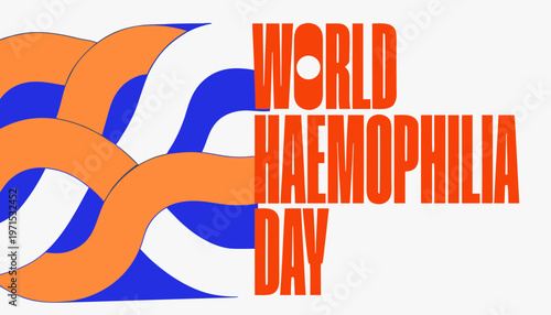 World haemophilia day text with abstract swirling shapes with rare disease with social issue with gene therapy
