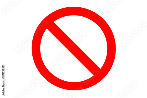 red circle with line through it, prohibition sign, no symbol
