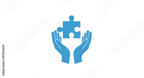 Hands holding puzzle piece solution.