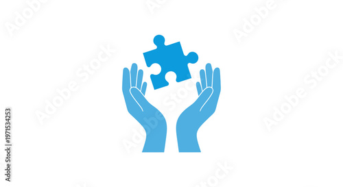 Hands holding puzzle piece solution.