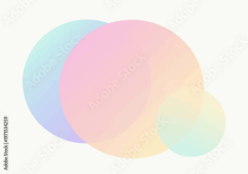 Contemporary digital art piece featuring a harmonious arrangement of translucent gradient spheres, evoking a sense of calm and modern elegance