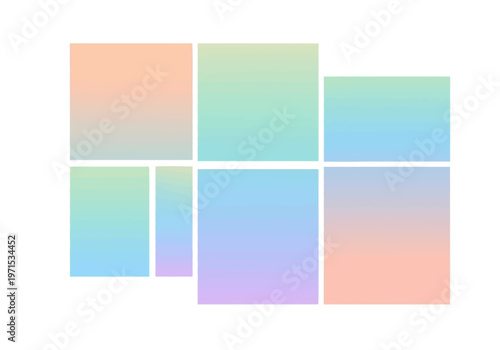 Modern abstract layout with soft gradient color blocks offering a serene and aesthetically pleasing backdrop for various creative design applications