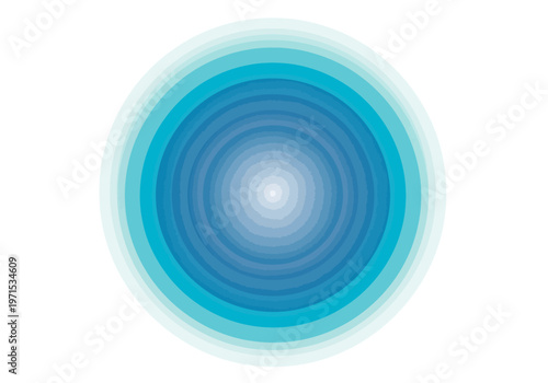 Abstract blue gradient circles expanding outwards, creating a serene and modern visual effect with a sense of depth and tranquility in contemporary design