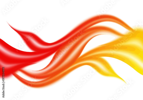Vibrant gradient abstract illustration featuring smooth, flowing waves in fiery red, warm orange, and bright yellow, symbolizing energy and movement