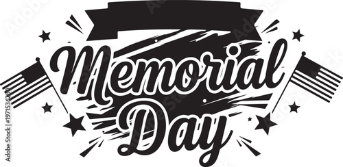 Honoring heroes a patriotic memorial day graphic with flags and stars for remembrance and national observance