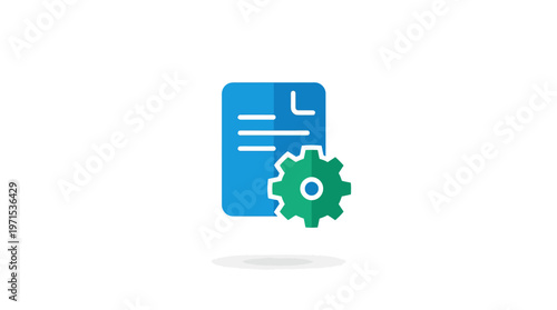 Gear and document icon settings.