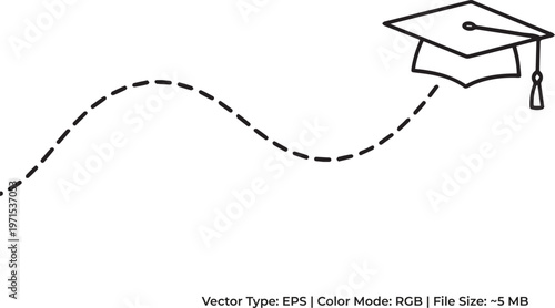 Student Roadmap and Career Path Doodle - Minimalist Graduation Illustration