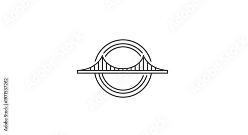 Golden Gate Bridge Icon Logo Design.