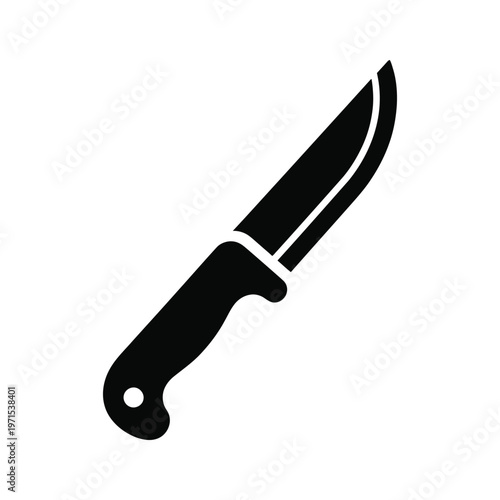 A sleek black-handled utility knife with a curved blade