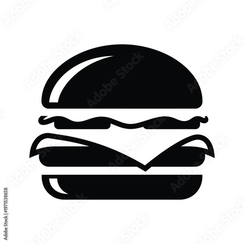 Classic double-decker cheeseburger with sesame seed bun illustration