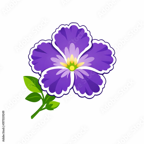 Purple pansy flower detailed botanical vector design
