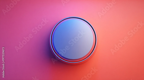 Modern Abstract 2D Graphic Design with Centered Minimalist Vector Art Focal Point on Vibrant Background