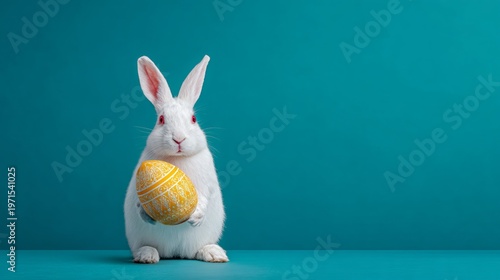 Whimsical easter greetings: a charming bunny and festive egg celebration. Extravagant style. Vibrant bunny scene: easter eggs and joyful vibes in a pastel dream. Luxury apparel.