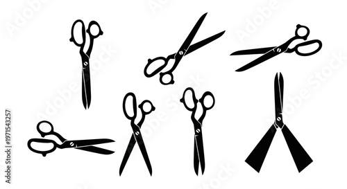 Collection of Scissors Silhouettes - Cutting Tools Variety