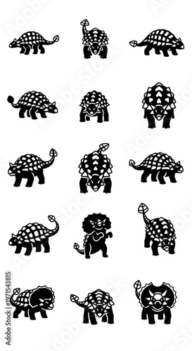 Dinosaur Set: Ankylosaurus Silhouette Collection