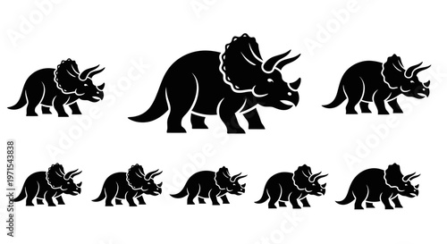 Dinosaur Silhouette Collection: Triceratops Group