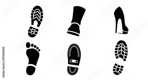 Footprints Collection: Boots, Heels, Sneakers, Barefoot, Shoe Soles