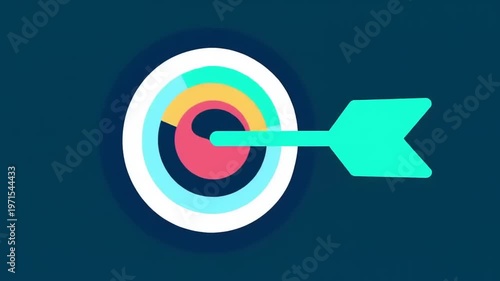 Target with Arrow Hitting the Bullseye.